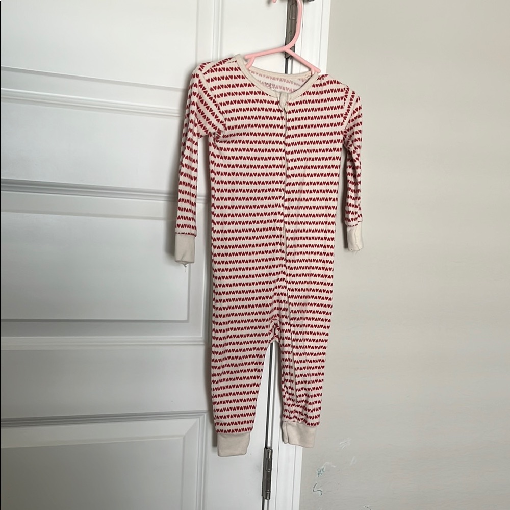 Red and White Striped Footie One Piece